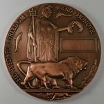 Full Size Bronze World War 1 Memorial/Death Plaque  'Dead Man's Penny' WW1 120mm