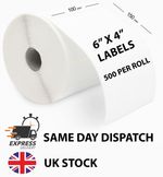 SELF ADHESIVE SHIPPING LABELS 6X4" 150MM X 100MM LARGE ADDRESS STICKERS THERMAL