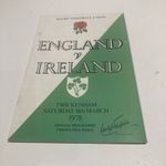 England Rugby Union Programmes