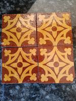 4 x Antique Victorian Tiles  4.5" square per tile.