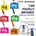 I am visually impaired - Awareness Card and Lanyard - 6 colours to choose from