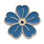 Forget Me Not Pin Badge Flower Enamel Blue Brooch Alzheimers Awareness Jewellery