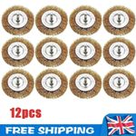 12PCS 4-Inch Flat Wire Wheel Drill Rotary Brush for Paint and Rust Removal UK