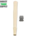 14" Genuine Hickory Wood Claw / Adze-Eye Hammer Handle Shaft Supplied With Wedge