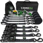 Rhino USA Ratchet Straps Tie Downs (4-Pack) - 2.5cm x 4.6m (800kg Break Strength