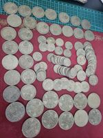Job Lot Of Pre Decimal Coins 85 In Total Inc Shillings, Six Pences Half Crown +