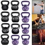 Kettlebell Fitness Weights 4KG-20KG Vinyl Coated Cement Home Gym Workout