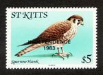 1983 St. Kitts Sc# 121c  $5 Sparrow Hawk with Independence overprint MNH Cv$4.75