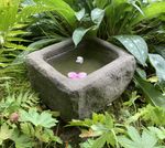 STONE GARDEN SMALL RUSTIC ROCKERY BIRD BATH  MINI POND TROUGH / FEEDER