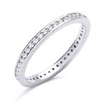925 Sterling Silver Simulated Diamond Full Eternity Band Ring size J to V