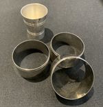 Bonzer Silver Plated Spirit Alcohol Measure & 3 Silver plated Napkin Rings