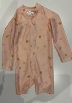 H&M Girls UPF 50+ Zip Front Pink Printed One Piece Swimsuit 1-2Y