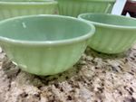 Vintage Fire King Jadeite Swirl Mixing Bowls - Set of 4 - EUC