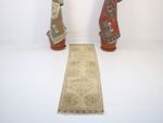 Vintage Turkish Runner 1.6x6.0 ft | Handmade Wool Beige Brown Rug | 49x183 cm