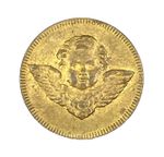 Rare German brass jeton by Lauer CHERUB SPIEL MARKE – High grade with Lustre