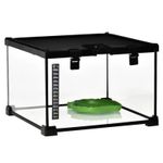 PawHut Glass Reptile Terrarium Vivarium Tank with Thermometer