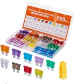 100PCS Car Fuses Assorted Kit Van Bike Mini & Standard Blade Replacements 2A-40A