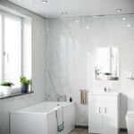 White Marble Cladding Modern PVC Panels Shower Wet Wall 2400x1000x10mm