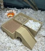 Hamster 3 Chamber Dig Box, Hamster Sand Box, Small animal Dig box
