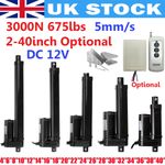 DC 12V Electric Linear Actuator Motor 3000N 675lbs 2~40inch Optional Fast 5mm/s