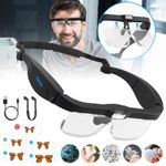Magnifying Glass Headset Rechargeable Head Magnifier With Led Light For Reading
