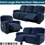 Extra Large Size Recliner Sofa Chair Covers Stretch Velvet Recliner Slip covers