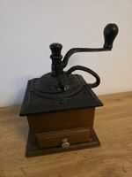 Cast Iron  Coffee Grinder Mill Wooden Base
