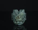 Unique Olmec-Style Mask Pectoral - Handcrafted Granite with Were-Jaguar Feature