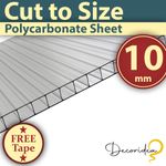 Britshield 10mm Clear Polycarbonate Roofing Sheet Various Size - UV Protection