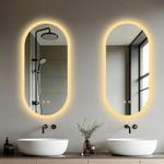 LUVODI Frameless Backlit LED Bathroom Mirror Anti-fog Oblong LED Lighted Mirror