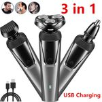 Electric Shaver Mens Razor Rotary Waterproof Pop-Up Beard Trimmer Wet Dry Cordle