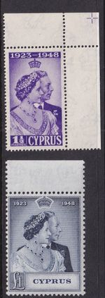 CYPRUS 1948 Royal Silver Wedding SG166-167 MNH