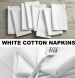 Cotton Napkins Table Linen Dinner White Cloth for Hotel Wedding Party Large Size