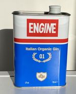Empty Gin Tin ENGINE OIL Italian Organic Gin 70cl  Rare Display Collectable