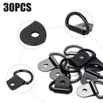 D Rings Hook Trailer Forged Tie Down Ring Load Anchor Lashing Truck Black 30Pcs