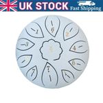 6 Inch 11 Tone Rain Drum Set with Bag Music Book Mallets & Finger Picks (White)