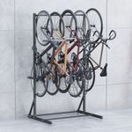 5 Bike Cycle Rack Storage Rack Stand Floor Mounted Universal Fit for Home Garage