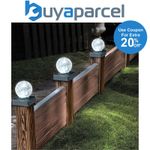 4 x Smart Garden Solar Crackle Ball Garden Fence Post Top Lights Super Bright