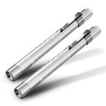 2x RE-GEN Doctors Nurses LED Diagnostic Inspection Pocket Pen Light Torch Silver