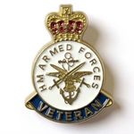 HM Armed Forces Veteran Enamel Pin Badge UK stock