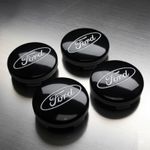 4x BLACK FORD CENTRE CAPS 54MM ALLOY WHEEL FITS MOST MODELS FOCUS FIESTA KA 