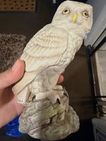Aynsley Snowy Owl Porcelain Figurine England Signed John Aynsley 1975