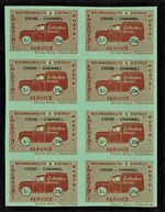 BOURNEMOUTH STRIKE EMERGENCY POSTAL SERVICE CINDERELLA BLOCK OF 8 MNH STAMPS 