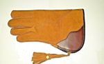 Falconry Glove Double Skin Nubuck Leather 12", 2 Layer, (Mustard Brown) Pc# 7275
