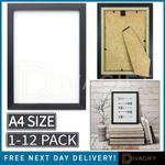 A4 BLACK PICTURE FRAME OAK WOOD PHOTO POSTER FRAME CERTIFICATE HANGING 1-12 PACK