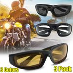 3 Pair Biker Riding Glasses Wind Resistant Motorcycle Sports Sunglasses Eyewear