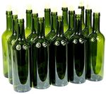GLASS GREEN Wine Bottle 750ml 0.75L with Cork 75cl for Wine Storage HomeBrew 24x