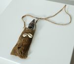 Small Amulet Figure with Fibre Bag, Ramu River Region, Papua New Guinea