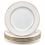 Eternal Gold 21cm Side Desert 21cm  Plates Set of 4 6 8 White Porcelain