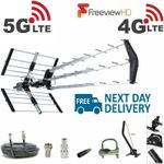 TV Aerial 4G Triple Boom 70 Element Freeview Digi HD Indoor Outdoor Full Kit
